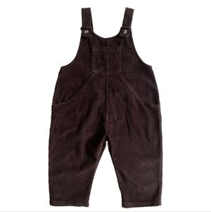 The Simple Folk NEW The Corduroy Dungaree Chocolate 9-12 Months Overalls